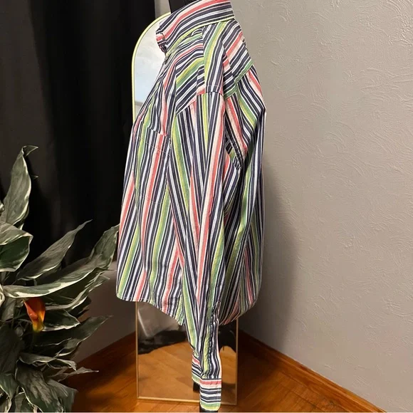 Vintage Tommy Hilfiger Multicolor Striped Button-Down Shirt | Men’s M - Picture 5 of 9